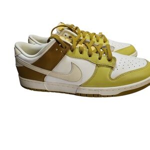 Nike White and Yellow Low-Top Sneakers